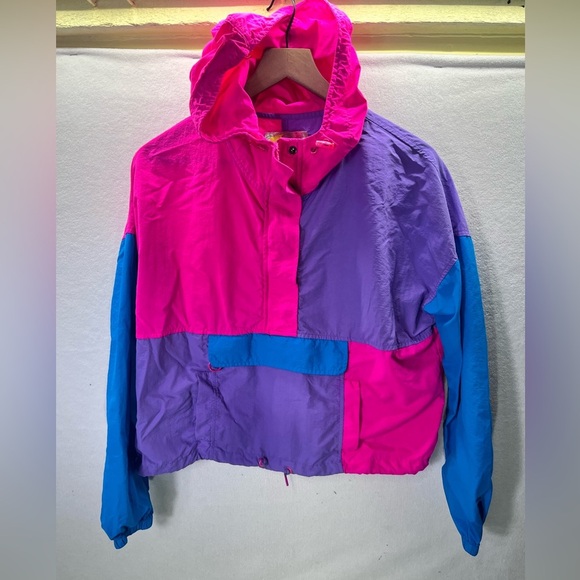 ALAB 90s Neon Windbreaker Jacket Coat Mens M Cool Y2K Hot Retro Vintage VTG 2050 - Picture 1 of 8